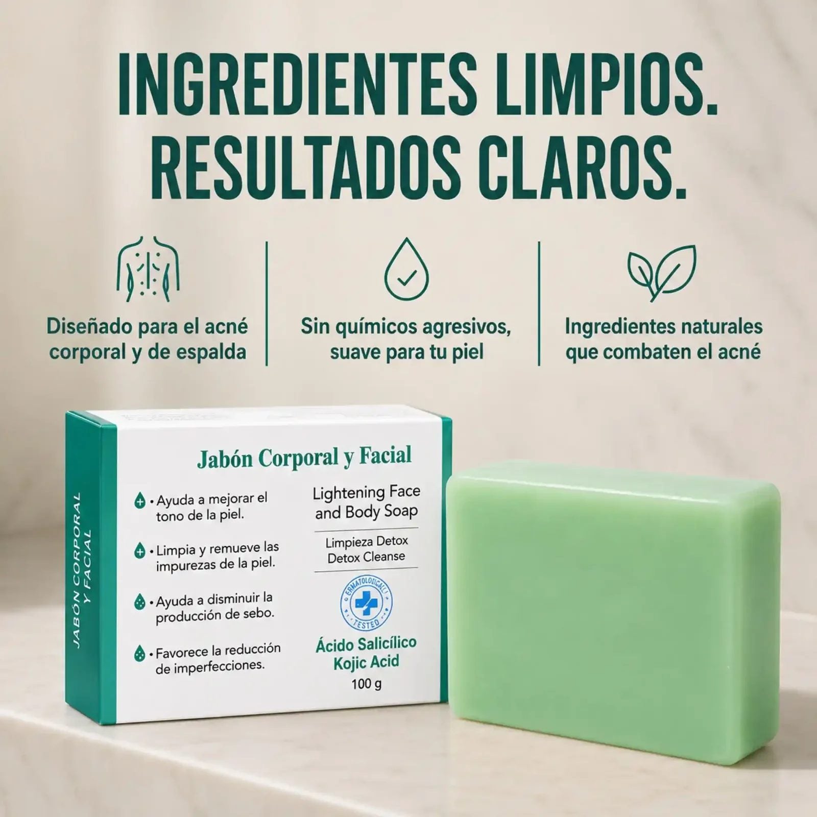 Jabón CLARÉ salicílico y kójico